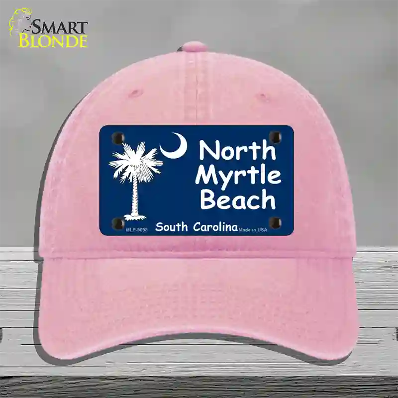 North Myrtle Beach Flag Novelty License Plate Hat Unconstructed Cotton / Pink