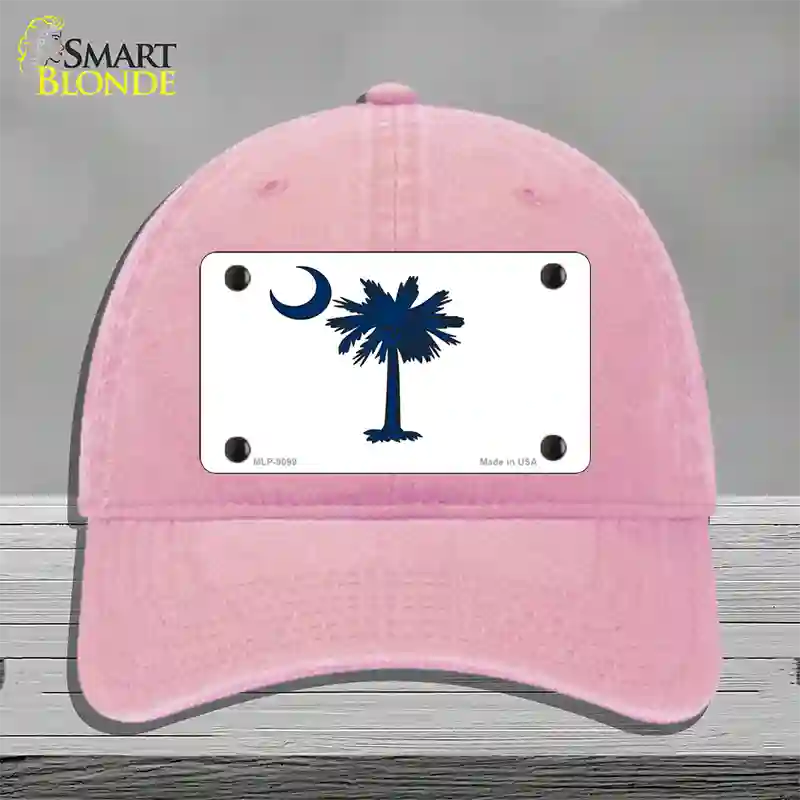 South Carolina White State Flag Novelty License Plate Hat Unconstructed Cotton / Pink