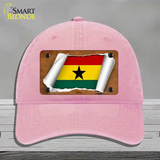 Ghana Flag Scroll Novelty License Plate Hat Unconstructed Cotton / Pink