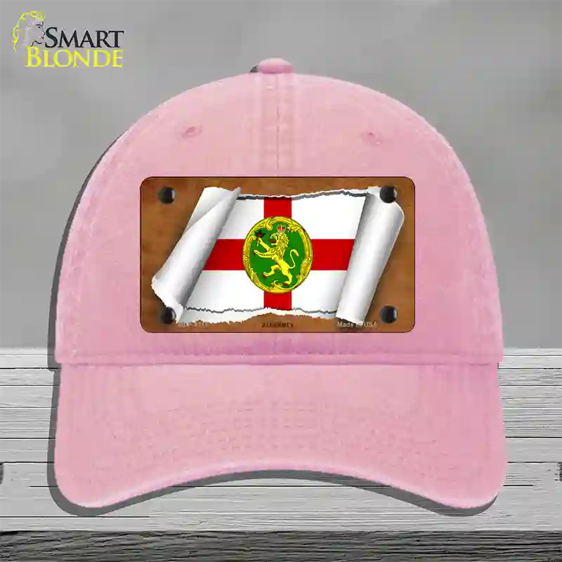 Alderney Flag Scroll Novelty License Plate Hat Unconstructed Cotton / Pink