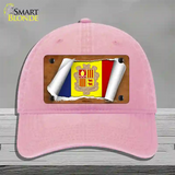 Andorra Flag Scroll Novelty License Plate Hat Unconstructed Cotton / Pink