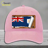 Anguilla Flag Scroll Novelty License Plate Hat Unconstructed Cotton / Pink