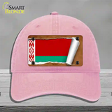 Belarus Flag Scroll Novelty License Plate Hat Unconstructed Cotton / Pink