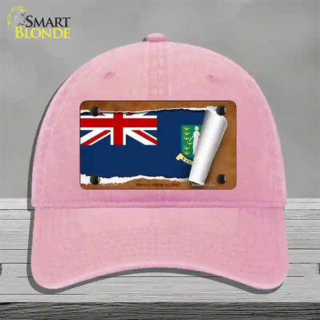 British Virgin Island Flag Scroll Novelty License Plate Hat Unconstructed Cotton / Pink