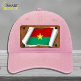 Burkina Faso Flag Scroll Novelty License Plate Hat Unconstructed Cotton / Pink