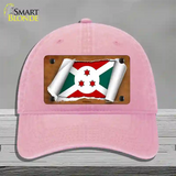 Burundi Flag Scroll Novelty License Plate Hat Unconstructed Cotton / Pink