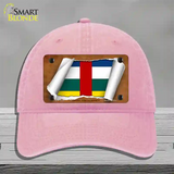 Central African Republic Flag Scroll Novelty License Plate Hat Unconstructed Cotton / Pink