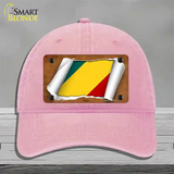 Congo Flag Scroll Novelty License Plate Hat Unconstructed Cotton / Pink