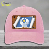 Commonwealth of Independent States Flag Scroll Novelty License Plate Hat Unconstructed Cotton / Pink