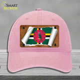 Dominica Flag Scroll Novelty License Plate Hat Unconstructed Cotton / Pink