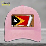 East Timor Flag Scroll Novelty License Plate Hat Unconstructed Cotton / Pink