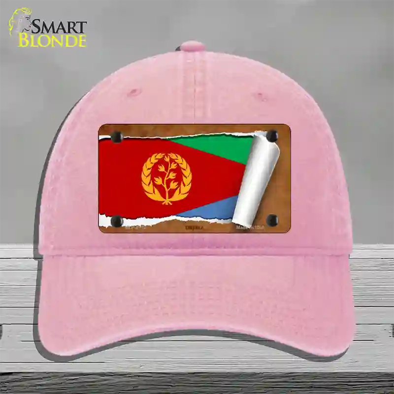 Eritrea Flag Scroll Novelty License Plate Hat Unconstructed Cotton / Pink