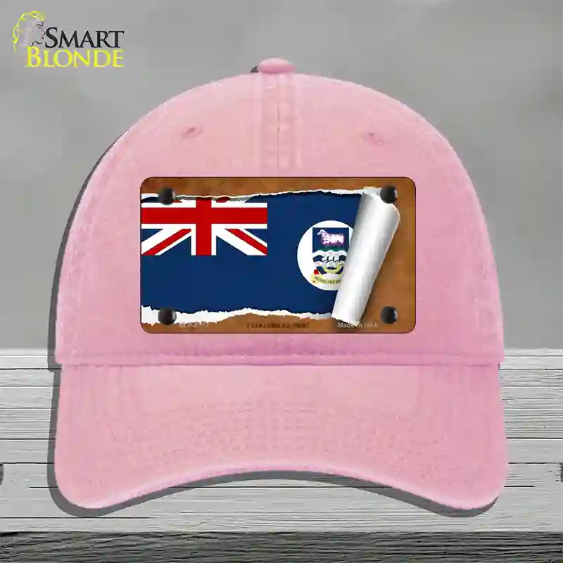 Falkland Islands Flag Scroll Novelty License Plate Hat Unconstructed Cotton / Pink