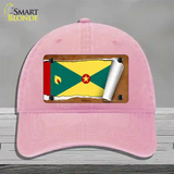 Grenada Flag Scroll Novelty License Plate Hat Unconstructed Cotton / Pink