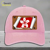 Hong Kong Flag Scroll Novelty License Plate Hat Unconstructed Cotton / Pink