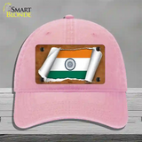 India Flag Scroll Novelty License Plate Hat Unconstructed Cotton / Pink