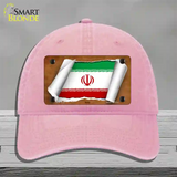 Iran Flag Scroll Novelty License Plate Hat Unconstructed Cotton / Pink