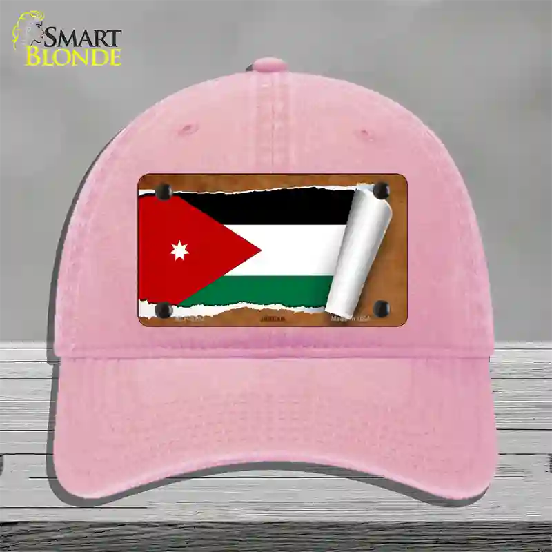 Jordan Flag Scroll Novelty License Plate Hat Unconstructed Cotton / Pink