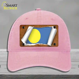 Palau Flag Scroll Novelty License Plate Hat Unconstructed Cotton / Pink