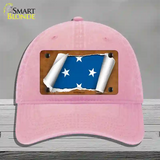 Micronesia Flag Scroll Novelty License Plate Hat Unconstructed Cotton / Pink