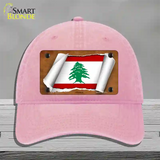 Lebanon Flag Scroll Novelty License Plate Hat Unconstructed Cotton / Pink