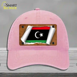 Libya Flag Scroll Novelty License Plate Hat Unconstructed Cotton / Pink