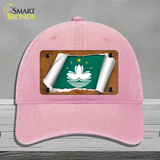 Macan Flag Scroll Novelty License Plate Hat Unconstructed Cotton / Pink