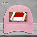 Monaco Flag Scroll Novelty License Plate Hat Unconstructed Cotton / Pink