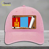 Mongolia Flag Scroll Novelty License Plate Hat Unconstructed Cotton / Pink