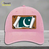 Pakistan Flag Scroll Novelty License Plate Hat Unconstructed Cotton / Pink