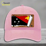 Papua New Guinea Flag Scroll Novelty License Plate Hat Unconstructed Cotton / Pink