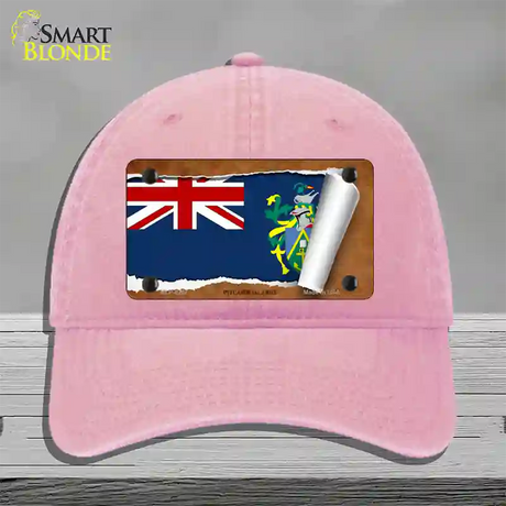 Pitcairn Islands Flag Scroll Novelty License Plate Hat Unconstructed Cotton / Pink