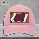 Qatar Flag Scroll Novelty License Plate Hat Unconstructed Cotton / Pink