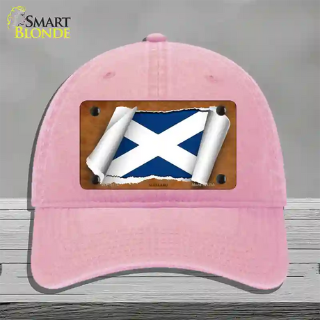 Scotland Flag Scroll Novelty License Plate Hat Unconstructed Cotton / Pink