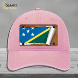 Solomon Islands Flag Scroll Novelty License Plate Hat Unconstructed Cotton / Pink