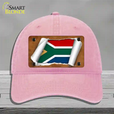 South Africa Flag Scroll Novelty License Plate Hat Unconstructed Cotton / Pink