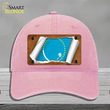 South Pacific Commission Flag Scroll Novelty License Plate Hat Unconstructed Cotton / Pink