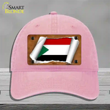 Sudan Flag Scroll Novelty License Plate Hat Unconstructed Cotton / Pink