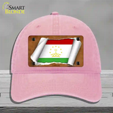 Tajikistan Flag Scroll Novelty License Plate Hat Unconstructed Cotton / Pink