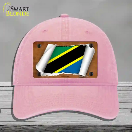 Tanzania Flag Scroll Novelty License Plate Hat Unconstructed Cotton / Pink