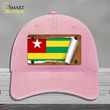 Togo Flag Scroll Novelty License Plate Hat Unconstructed Cotton / Pink