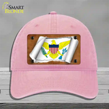 Virgin Islands US Flag Scroll Novelty License Plate Hat Unconstructed Cotton / Pink