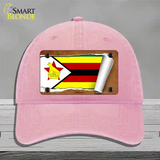 Zimbabwe Flag Scroll Novelty License Plate Hat Unconstructed Cotton / Pink