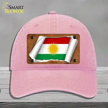 Kurdistan Flag Scroll Novelty License Plate Hat Unconstructed Cotton / Pink