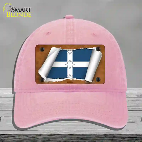 Eureka Flag Scroll Novelty License Plate Hat Unconstructed Cotton / Pink