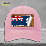 Queenland Flag Scroll Novelty License Plate Hat Unconstructed Cotton / Pink