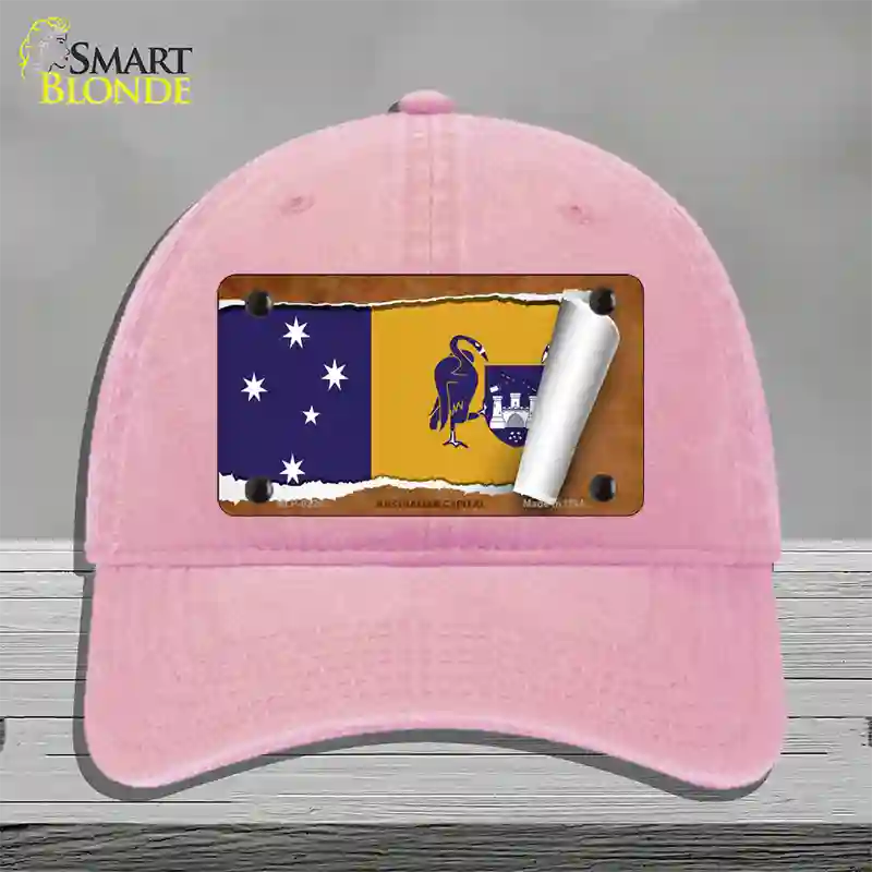 Australian Capital Flag Scroll Novelty License Plate Hat Unconstructed Cotton / Pink