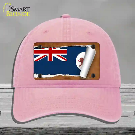 Tasmania Flag Scroll Novelty License Plate Hat Unconstructed Cotton / Pink