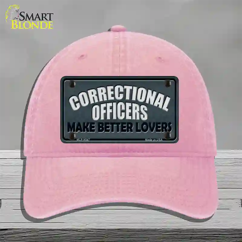 Corrections Officer Better Lover Novelty License Plate Hat Unconstructed Cotton / Pink