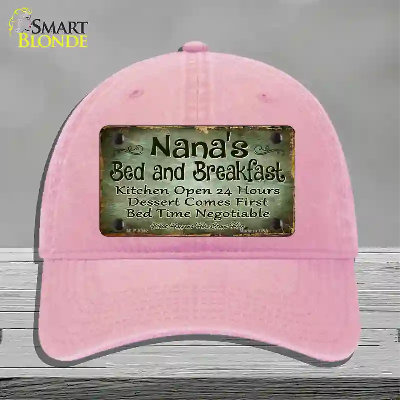 Nanas Bed And Breakfast Novelty License Plate Hat Unconstructed Cotton / Pink